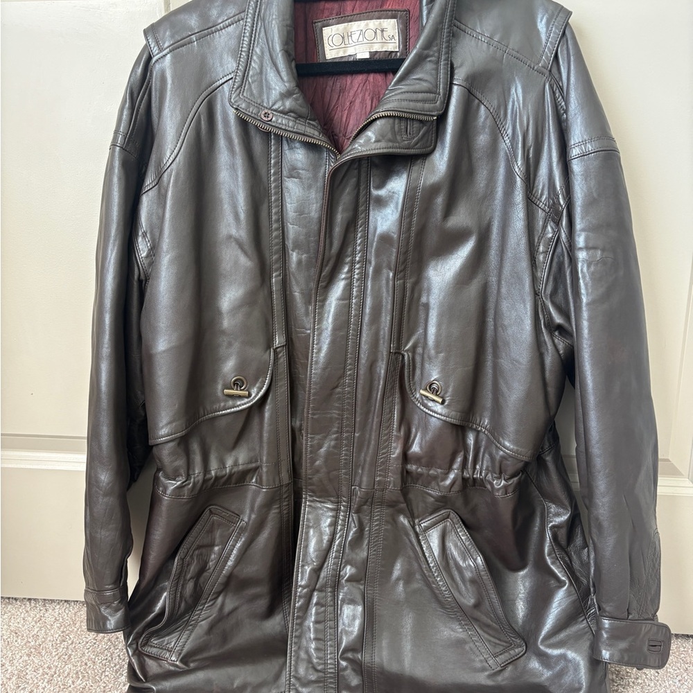 Men's Vintage Collezione Dark Brown Leather Jacket